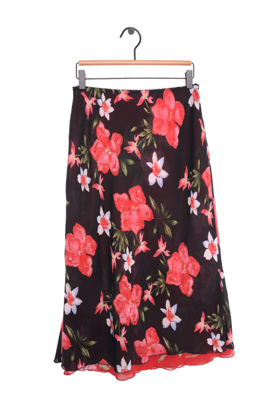 Y2K Floral Maxi Skirt