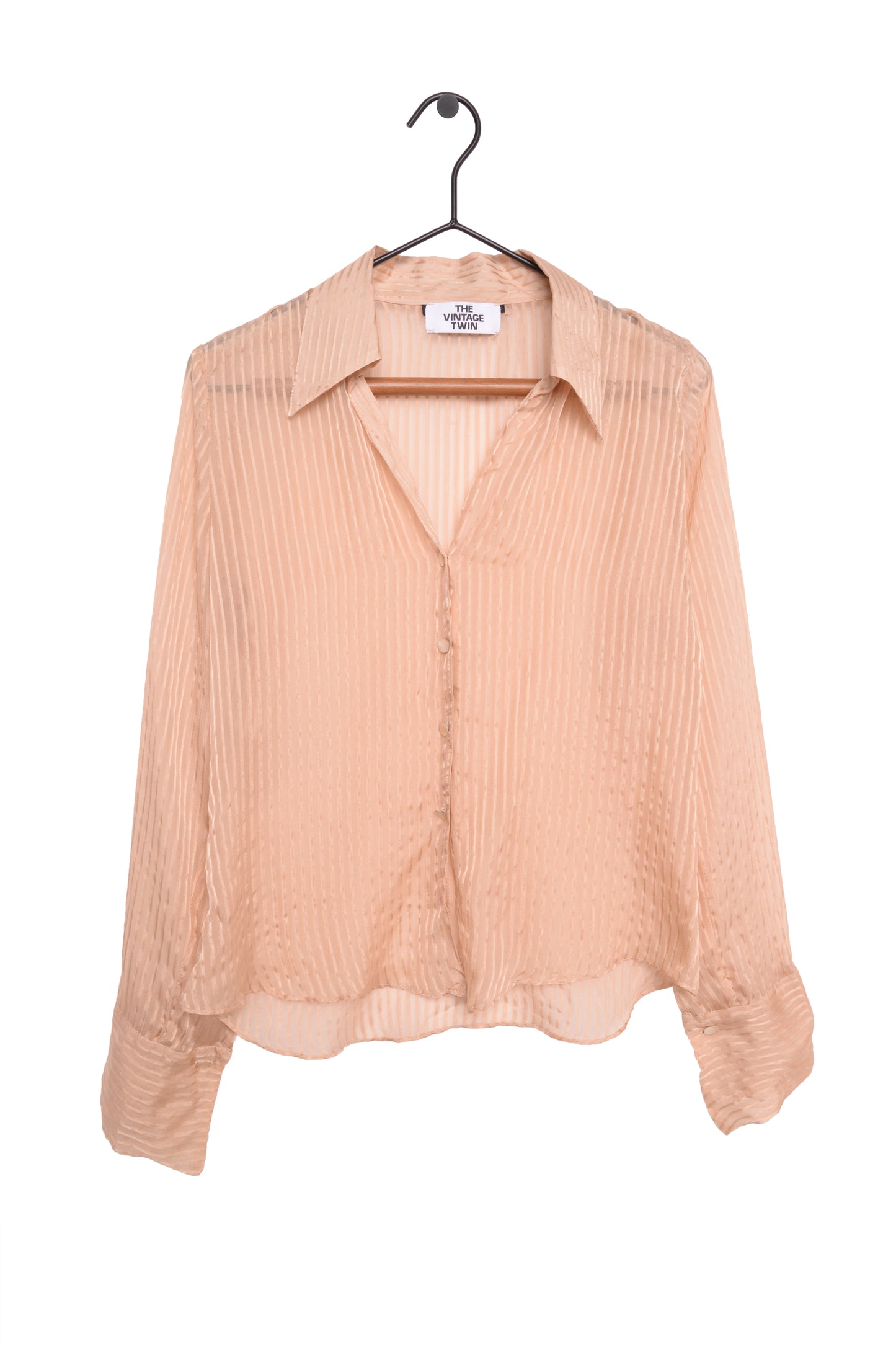 Y2K Sheer Silk Button Top USA