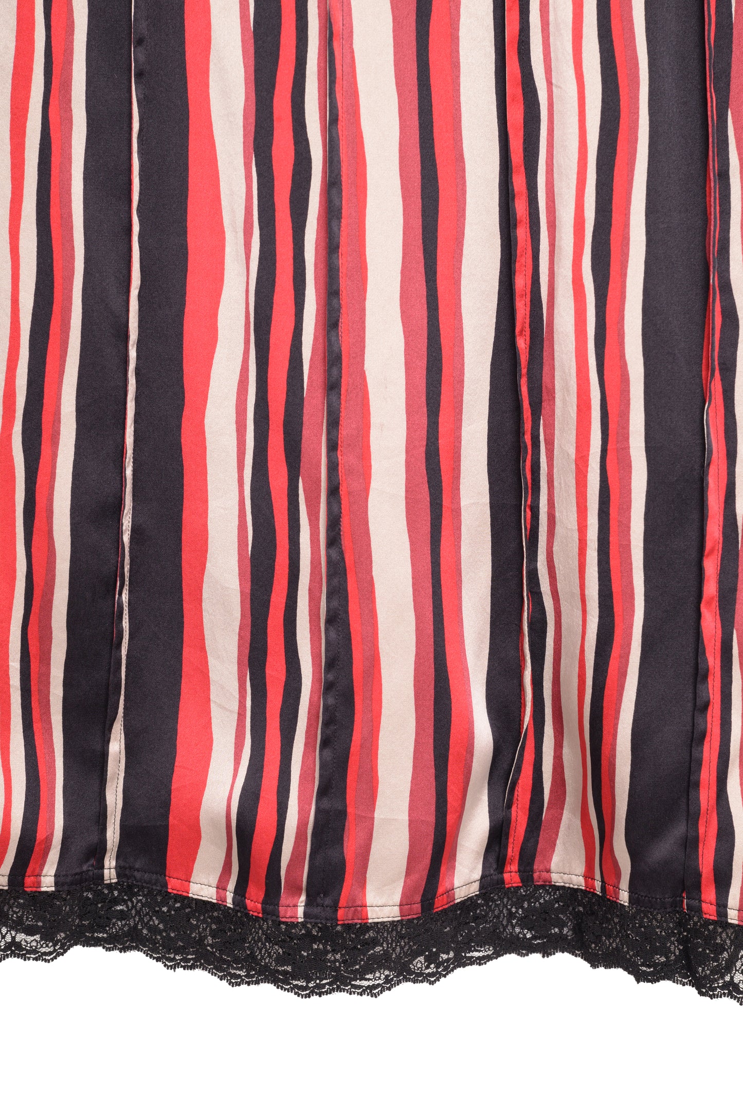 Silk Striped Midi Skirt