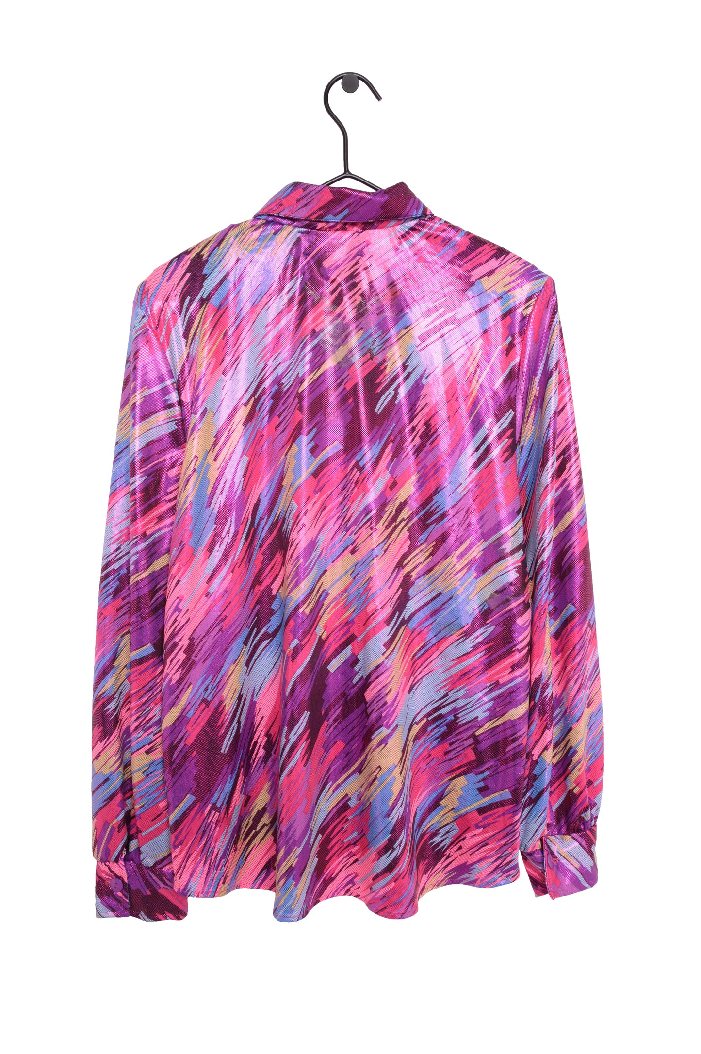 1970s Shiny Abstract Button Down USA