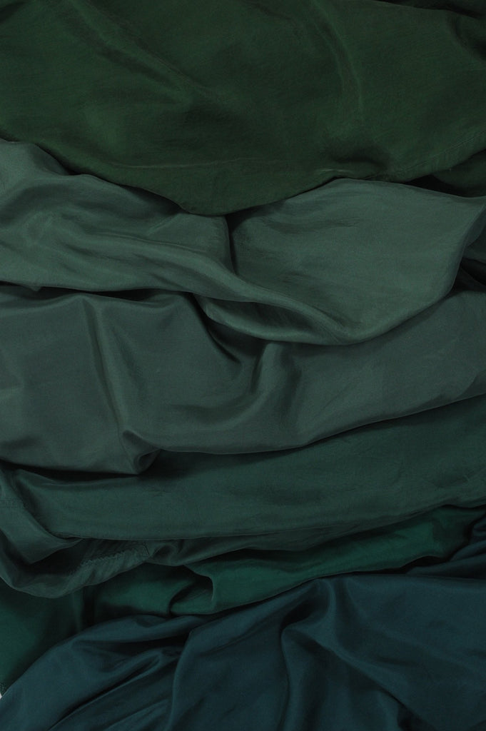 Green Silk Off-The-Shoulder Top